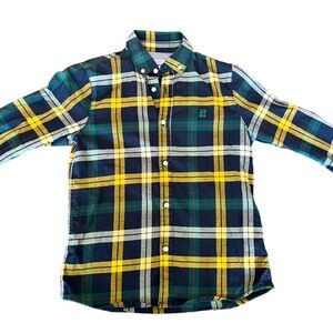 Mayoral Plaid Button-Down Shirt - Yellow, Blue, and Green Slimfit Boy’s 7